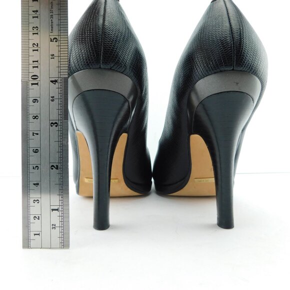 COLE HAAN Collection Nike Air Black Textured Leather Heel Pumps 8.5 - Picture 6 of 9